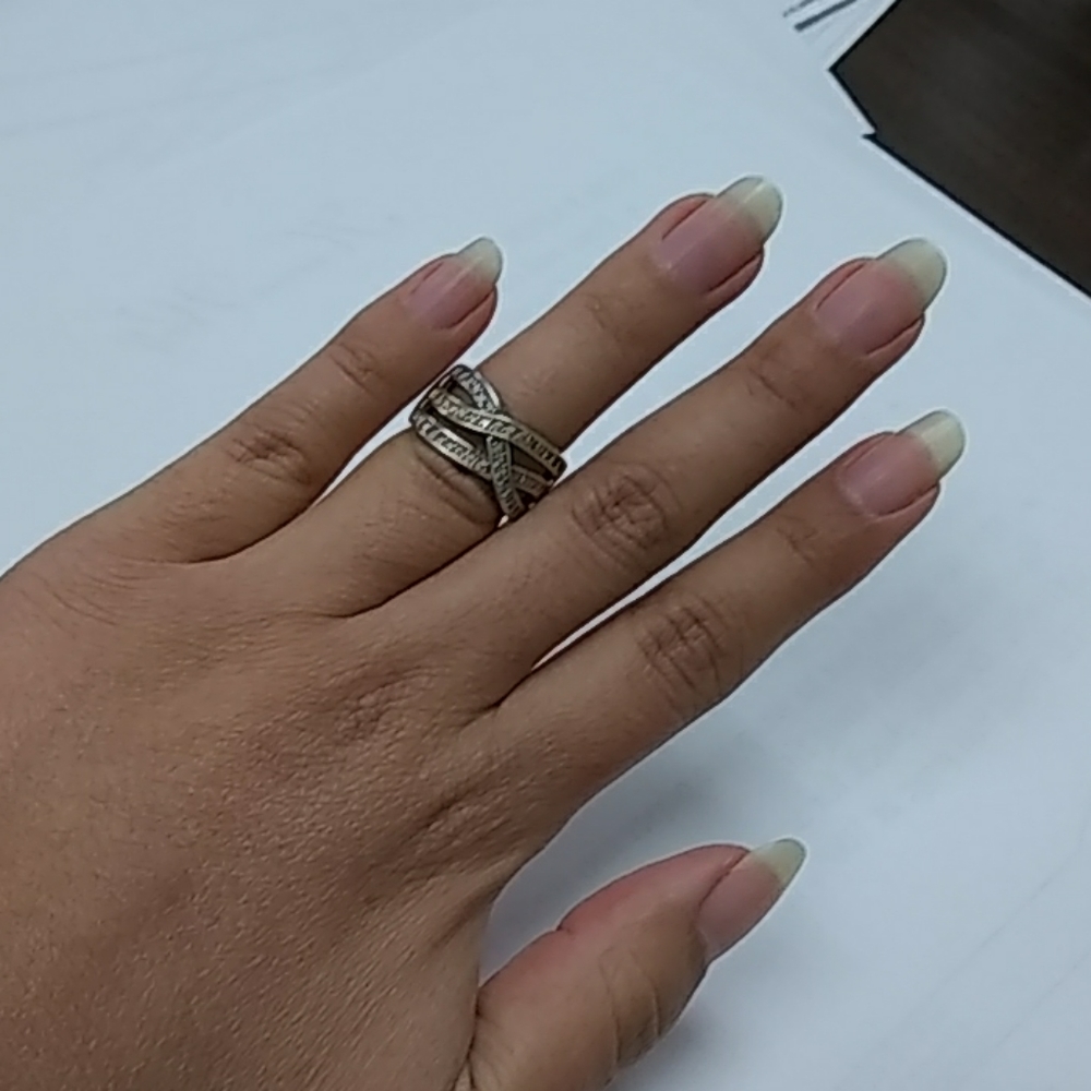 Baguette gems 925 sterling silver ring - Picture 1 of 5